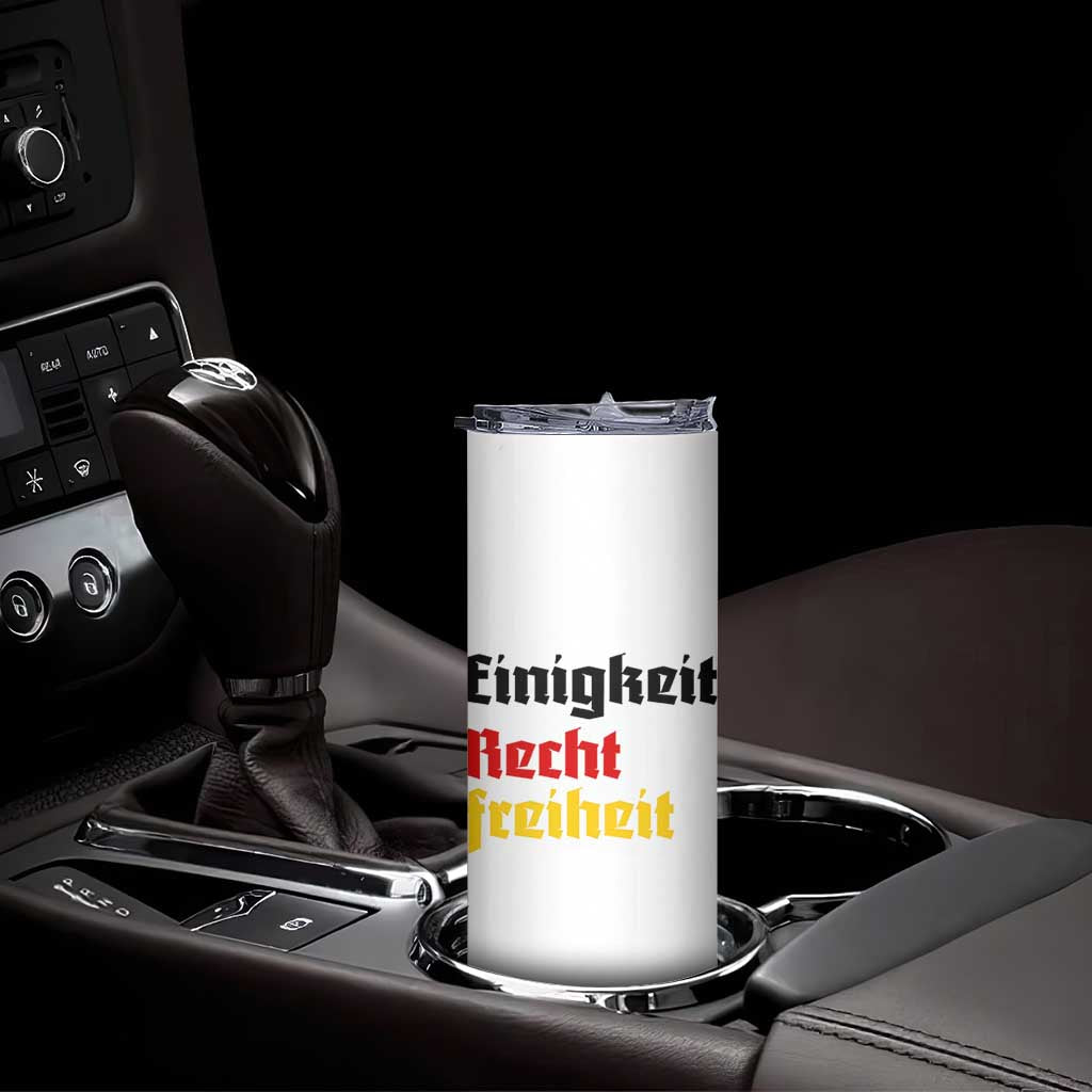 German Heritage Skinny Tumbler Einigkeit Recht Freiheit Germany Flag TS11 Print Your Wear