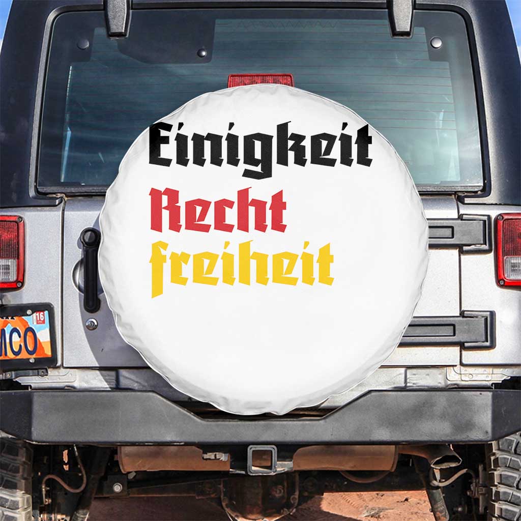 German Heritage Spare Tire Cover Einigkeit Recht Freiheit Germany Flag TS11 No hole White Print Your Wear
