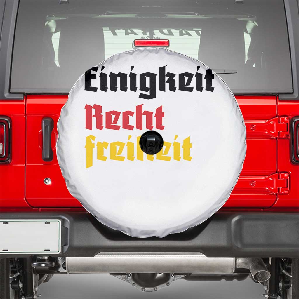 German Heritage Spare Tire Cover Einigkeit Recht Freiheit Germany Flag TS11 White Print Your Wear