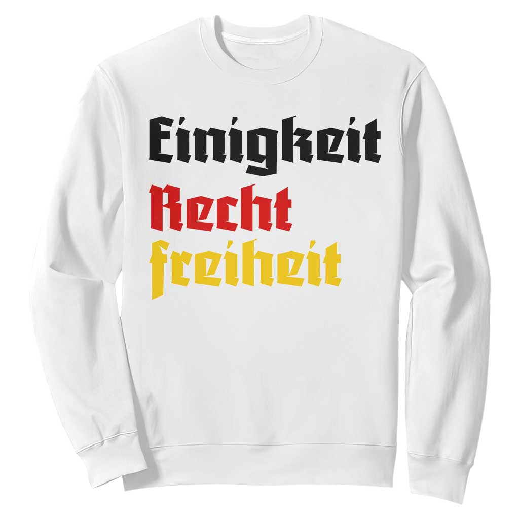 German Heritage Sweatshirt Einigkeit Recht Freiheit Germany Flag TS11 White Print Your Wear