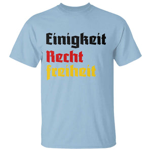 German Heritage T Shirt Einigkeit Recht Freiheit Germany Flag TS11 Light Blue Print Your Wear