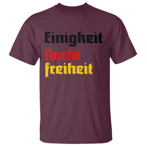 German Heritage T Shirt Einigkeit Recht Freiheit Germany Flag TS11 Maroon Print Your Wear