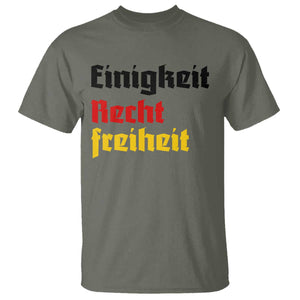 German Heritage T Shirt Einigkeit Recht Freiheit Germany Flag TS11 Military Green Print Your Wear