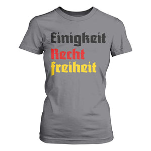 German Heritage T Shirt For Women Einigkeit Recht Freiheit Germany Flag TS11 Charcoal Print Your Wear