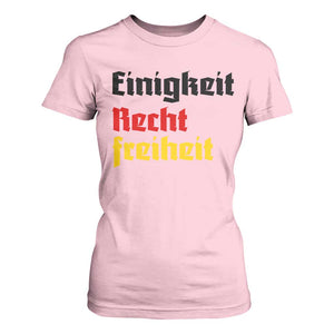 German Heritage T Shirt For Women Einigkeit Recht Freiheit Germany Flag TS11 Light Pink Print Your Wear