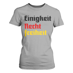 German Heritage T Shirt For Women Einigkeit Recht Freiheit Germany Flag TS11 Sport Gray Print Your Wear
