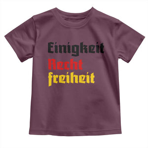 German Heritage Toddler T Shirt Einigkeit Recht Freiheit Germany Flag TS11 Maroon Print Your Wear