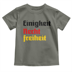 German Heritage Toddler T Shirt Einigkeit Recht Freiheit Germany Flag TS11 Military Green Print Your Wear