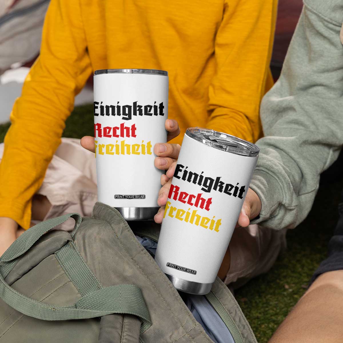 German Heritage Tumbler Cup Einigkeit Recht Freiheit Germany Flag TS11 Print Your Wear