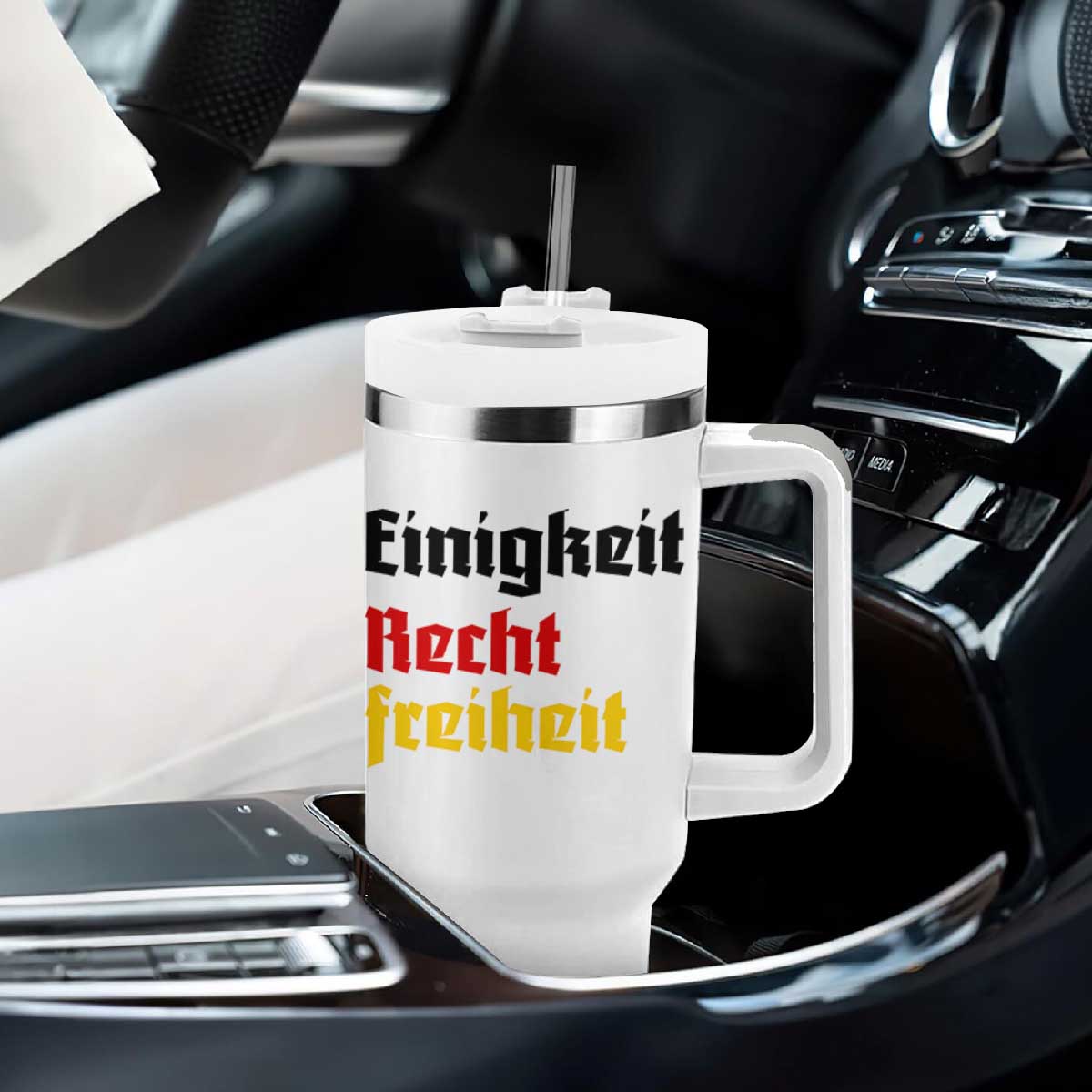 German Heritage Tumbler With Handle Einigkeit Recht Freiheit Germany Flag TS11 Print Your Wear
