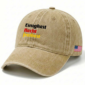 German Heritage Washed Cotton Baseball Cap Einigkeit Recht Freiheit Germany Flag TS11 Print Your Wear