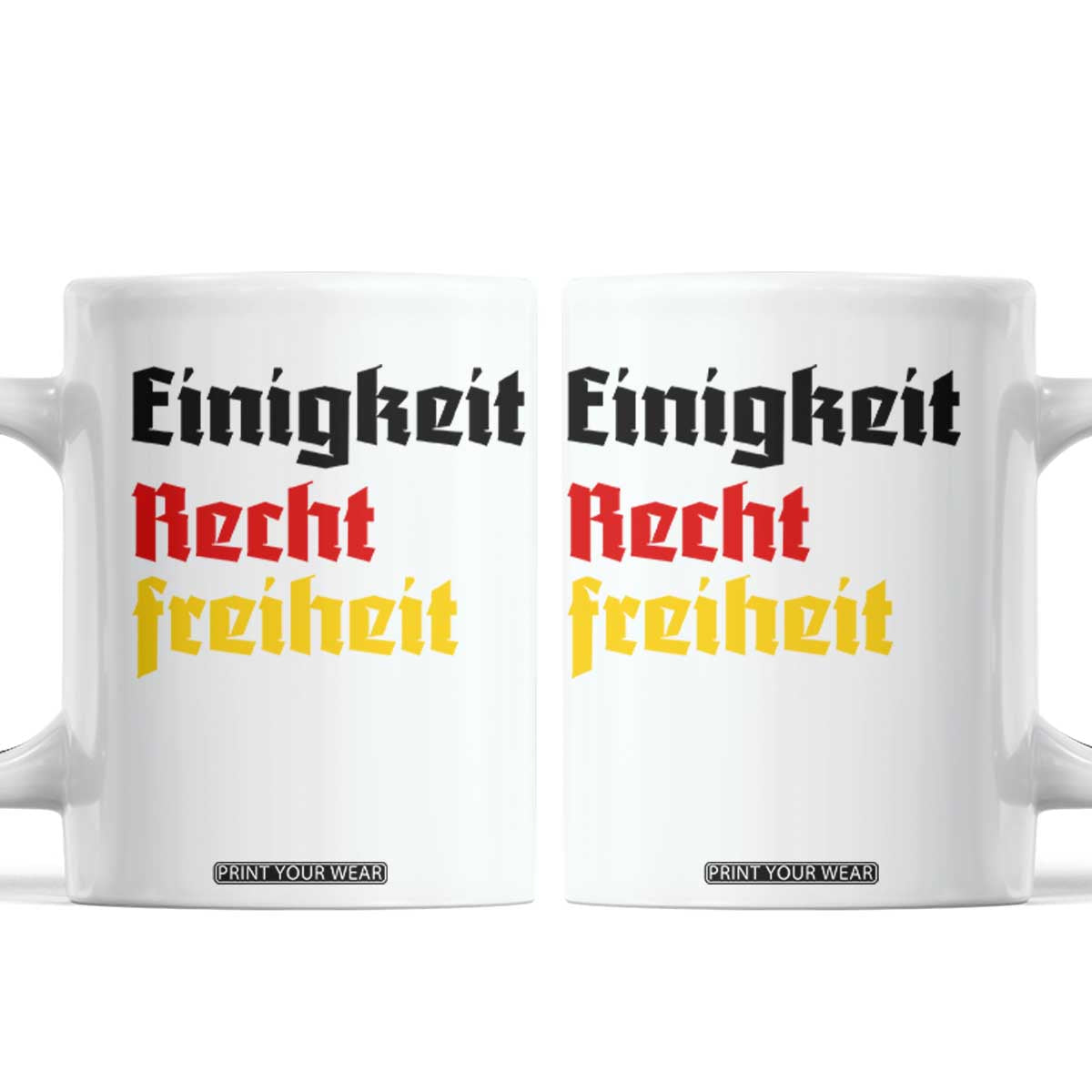 German Heritage Coffee Mug Einigkeit Recht Freiheit Germany Flag TS11 White Print Your Wear