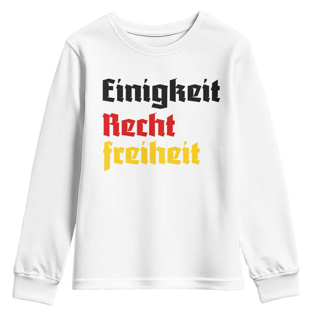 German Heritage Youth Sweatshirt Einigkeit Recht Freiheit Germany Flag TS11 White Print Your Wear