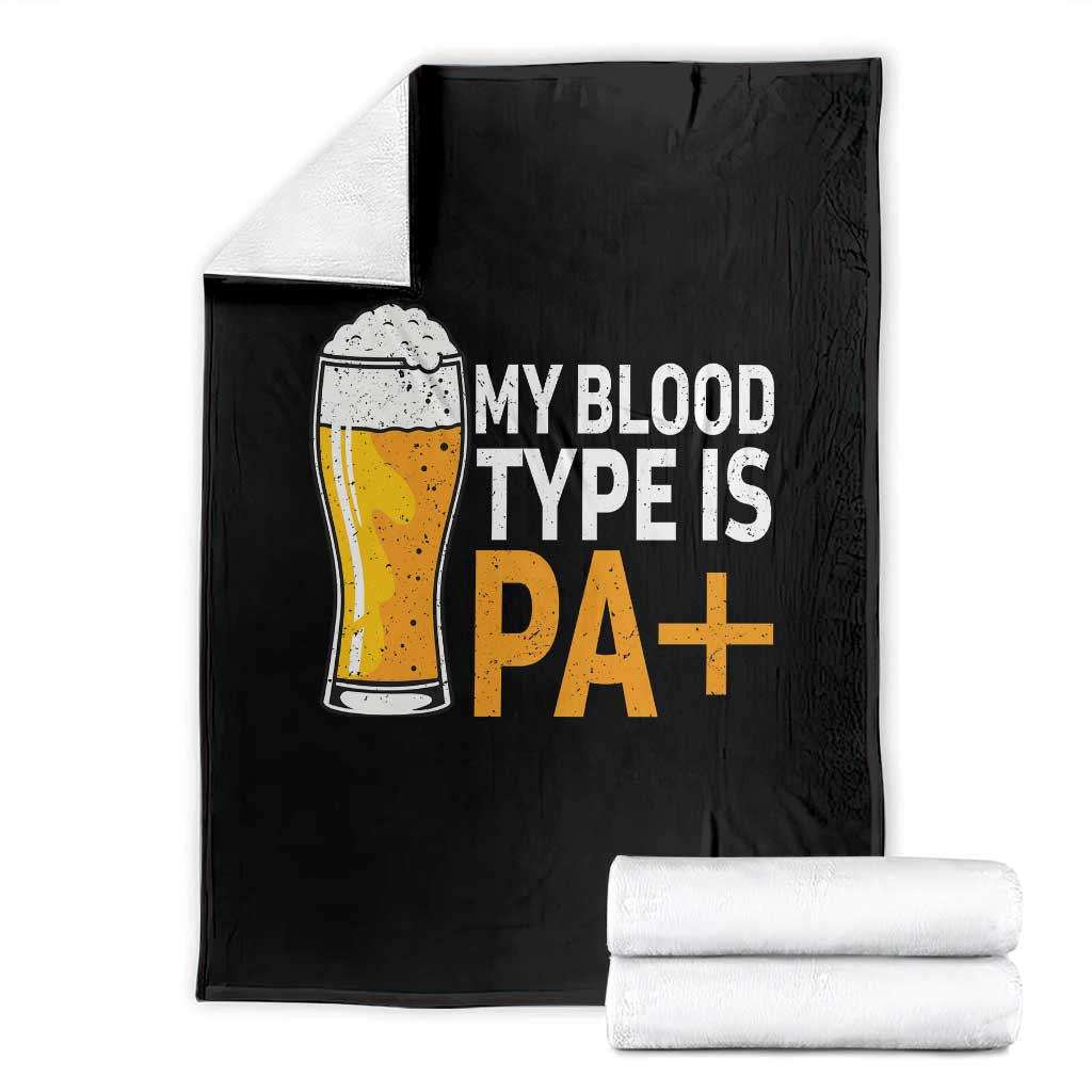 Funny My Blood Type Is IPA Throw Blanket IPA Beer Drinking TS11 Black Print Your Wear