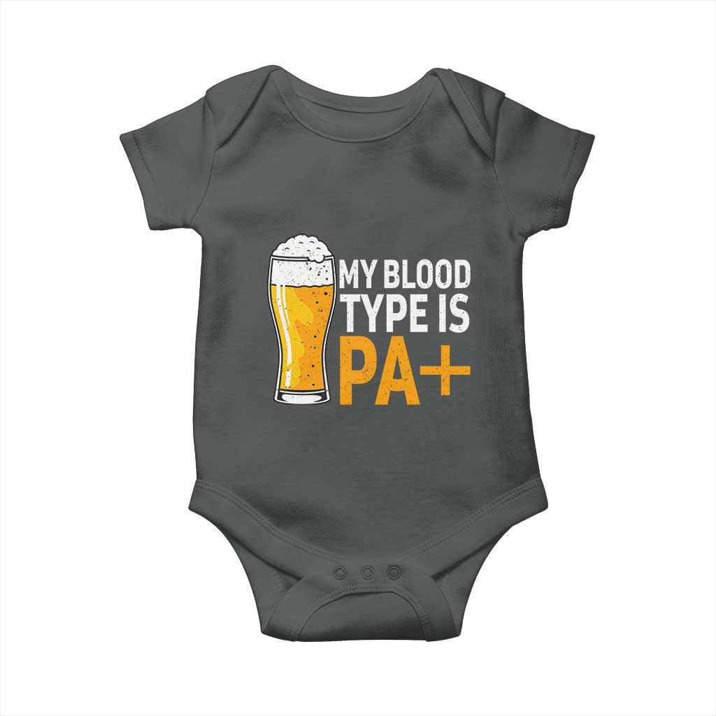Funny My Blood Type Is IPA Baby Onesie IPA Beer Drinking TS11 Dark Heather Print Your Wear