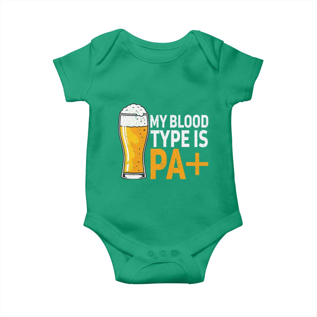 Funny My Blood Type Is IPA Baby Onesie IPA Beer Drinking TS11 Irish Green Print Your Wear