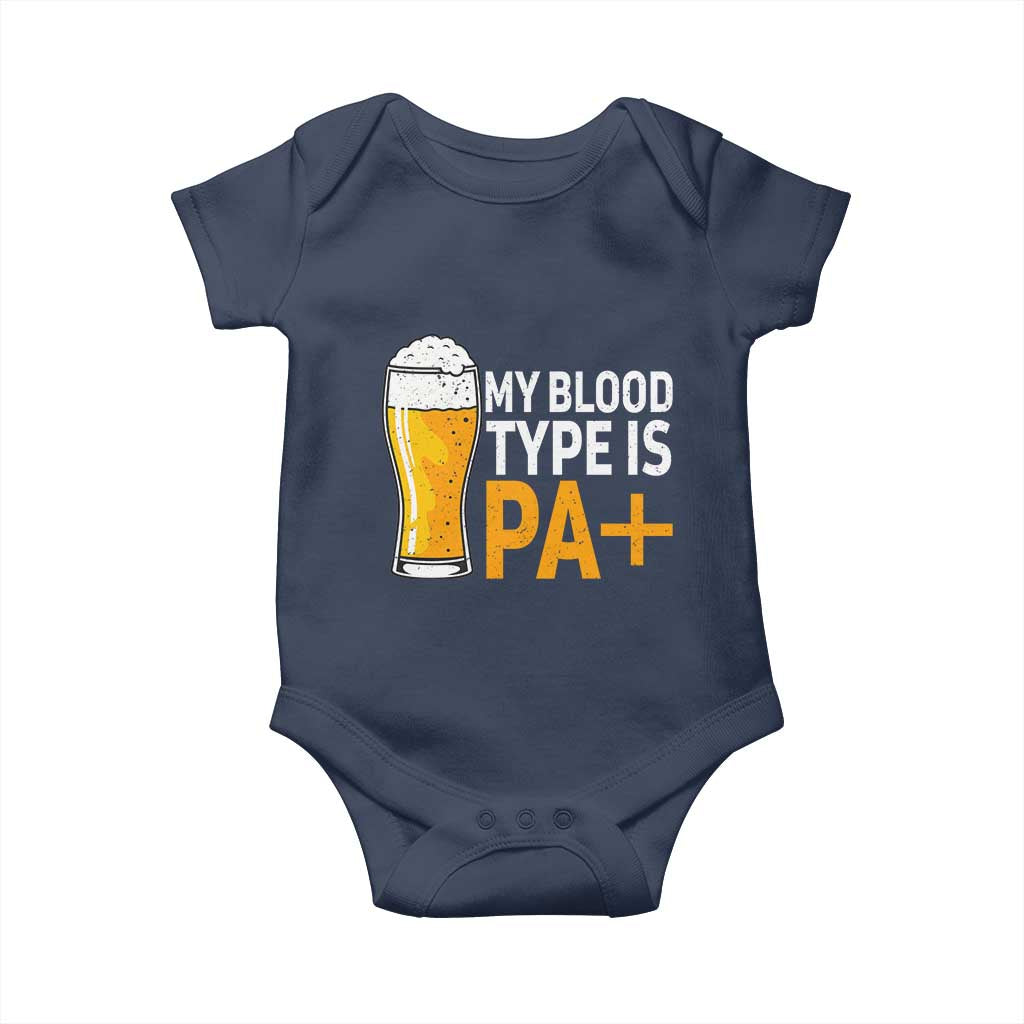 Funny My Blood Type Is IPA Baby Onesie IPA Beer Drinking TS11 Navy Print Your Wear