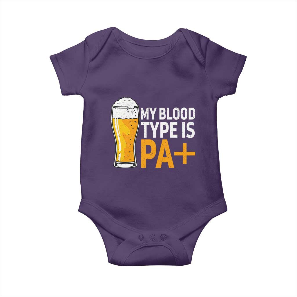 Funny My Blood Type Is IPA Baby Onesie IPA Beer Drinking TS11 Purple Print Your Wear