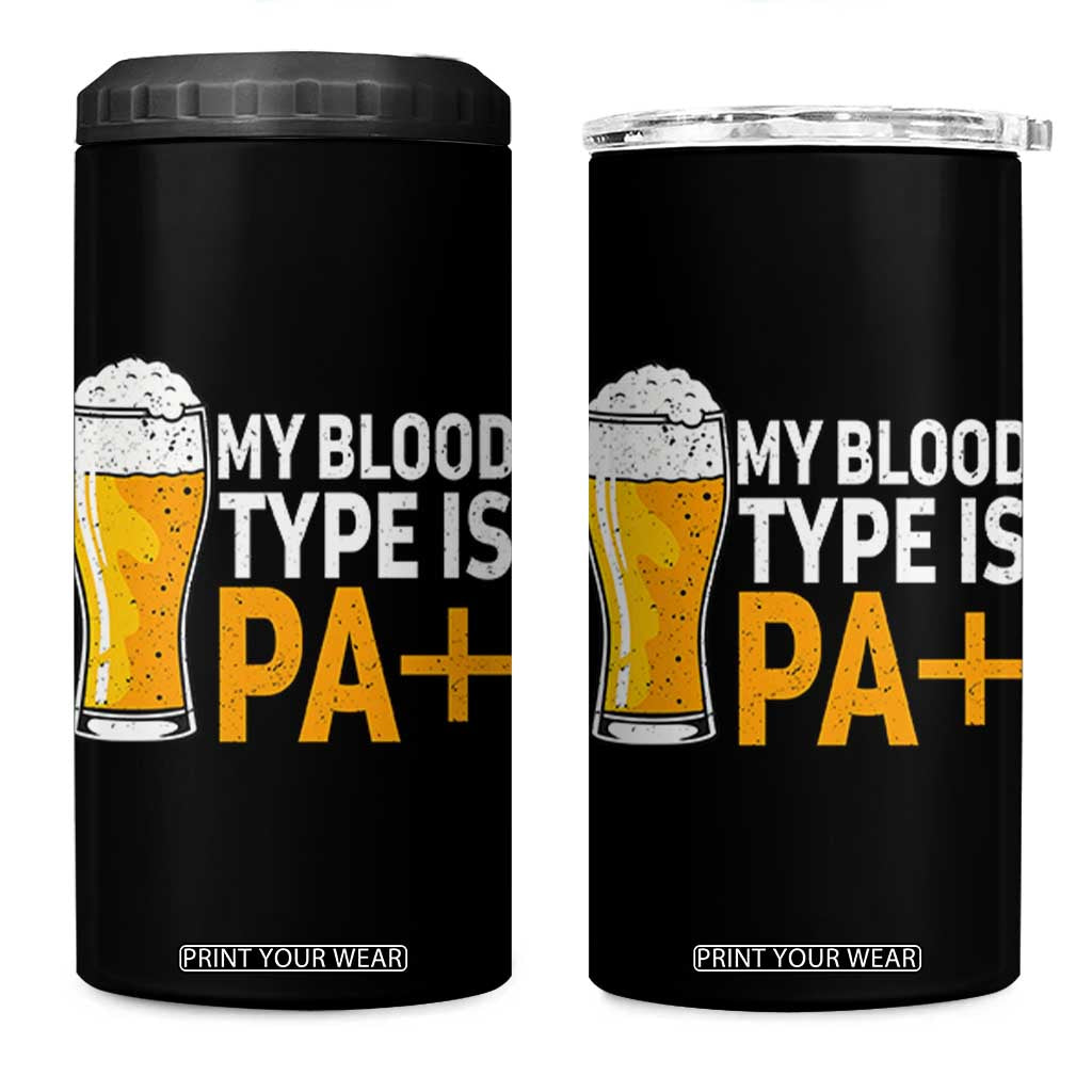 Funny My Blood Type Is IPA 4 in 1 Can Cooler Tumbler IPA Beer Drinking TS11 One Size: 16 oz Black Print Your Wear