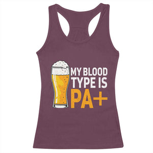 Funny My Blood Type Is IPA Racerback Tank Top IPA Beer Drinking TS11 Maroon Print Your Wear
