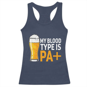 Funny My Blood Type Is IPA Racerback Tank Top IPA Beer Drinking TS11 Navy Print Your Wear