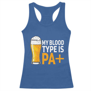 Funny My Blood Type Is IPA Racerback Tank Top IPA Beer Drinking TS11 Royal Blue Print Your Wear