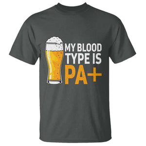 Funny My Blood Type Is IPA T Shirt IPA Beer Drinking TS11 Dark Heather Print Your Wear