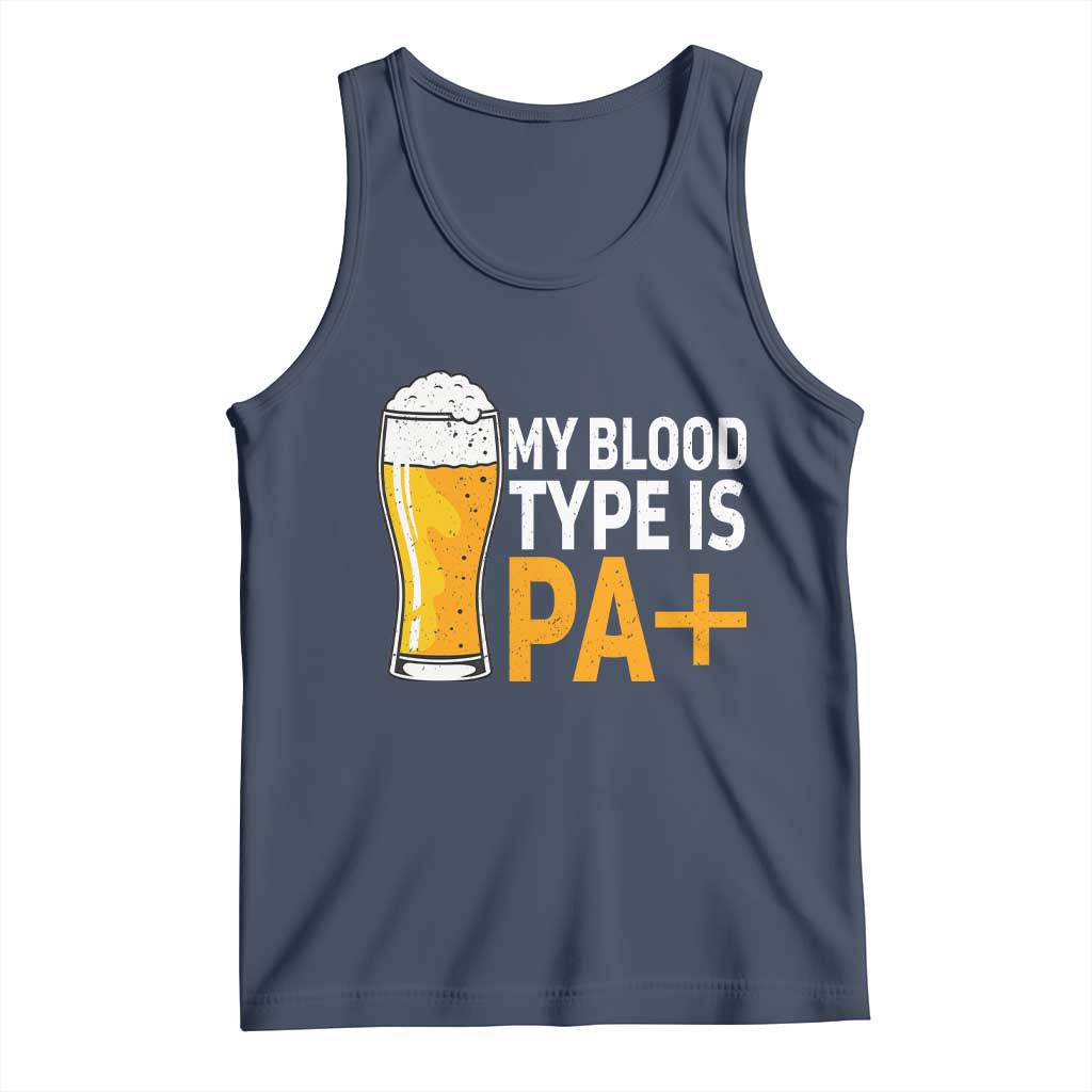 Funny My Blood Type Is IPA Tank Top IPA Beer Drinking TS11 Navy Print Your Wear