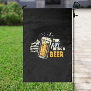 Funny This Guy Needs A Beer Garden Flag Beer Drinking Skeleton Hand TS11 Print Your Wear