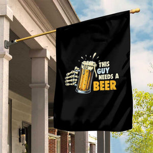 Funny This Guy Needs A Beer Garden Flag Beer Drinking Skeleton Hand TS11 Print Your Wear
