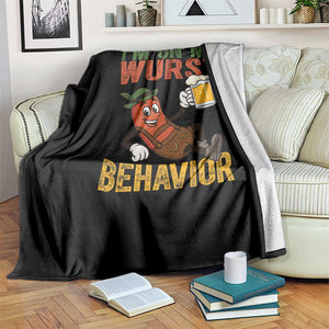 Funny I Am On My Wurst Behavior Throw Blanket German Oktoberfest Sausage TS11 Print Your Wear
