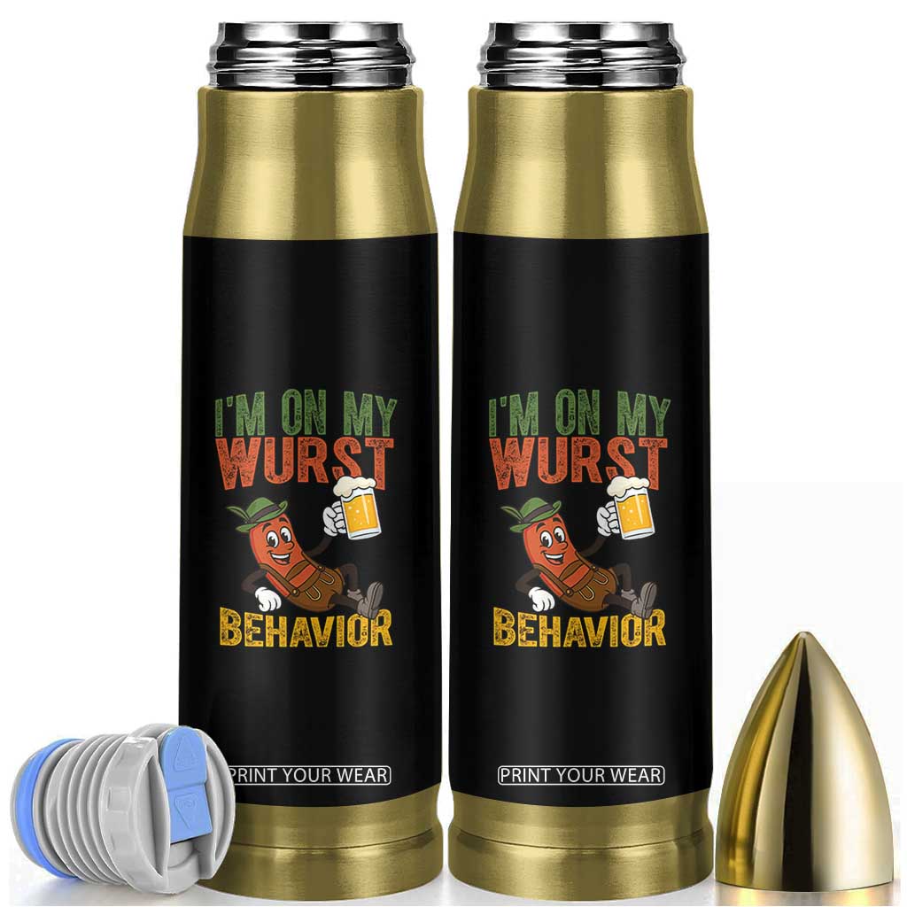 Funny I Am On My Wurst Behavior Bullet Tumbler German Oktoberfest Sausage TS11 Black Print Your Wear