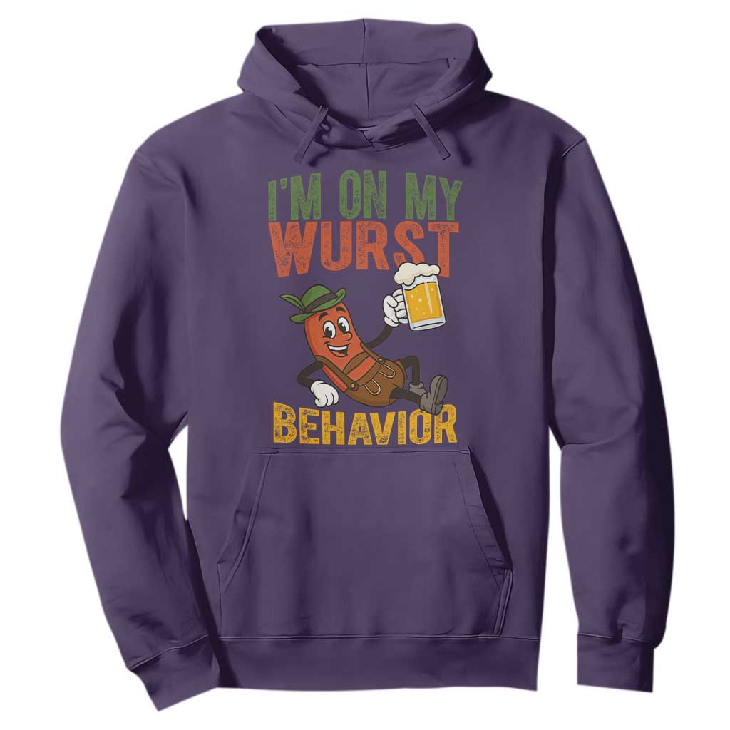 Funny I Am On My Wurst Behavior Hoodie German Oktoberfest Sausage TS11 Purple Print Your Wear
