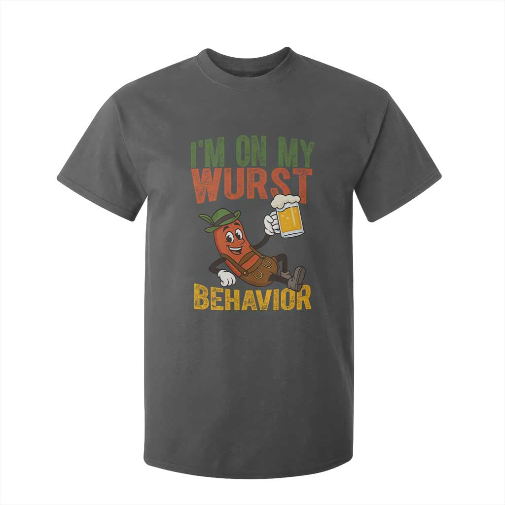 Funny I Am On My Wurst Behavior T Shirt For Kid German Oktoberfest Sausage TS11 Dark Heather Print Your Wear