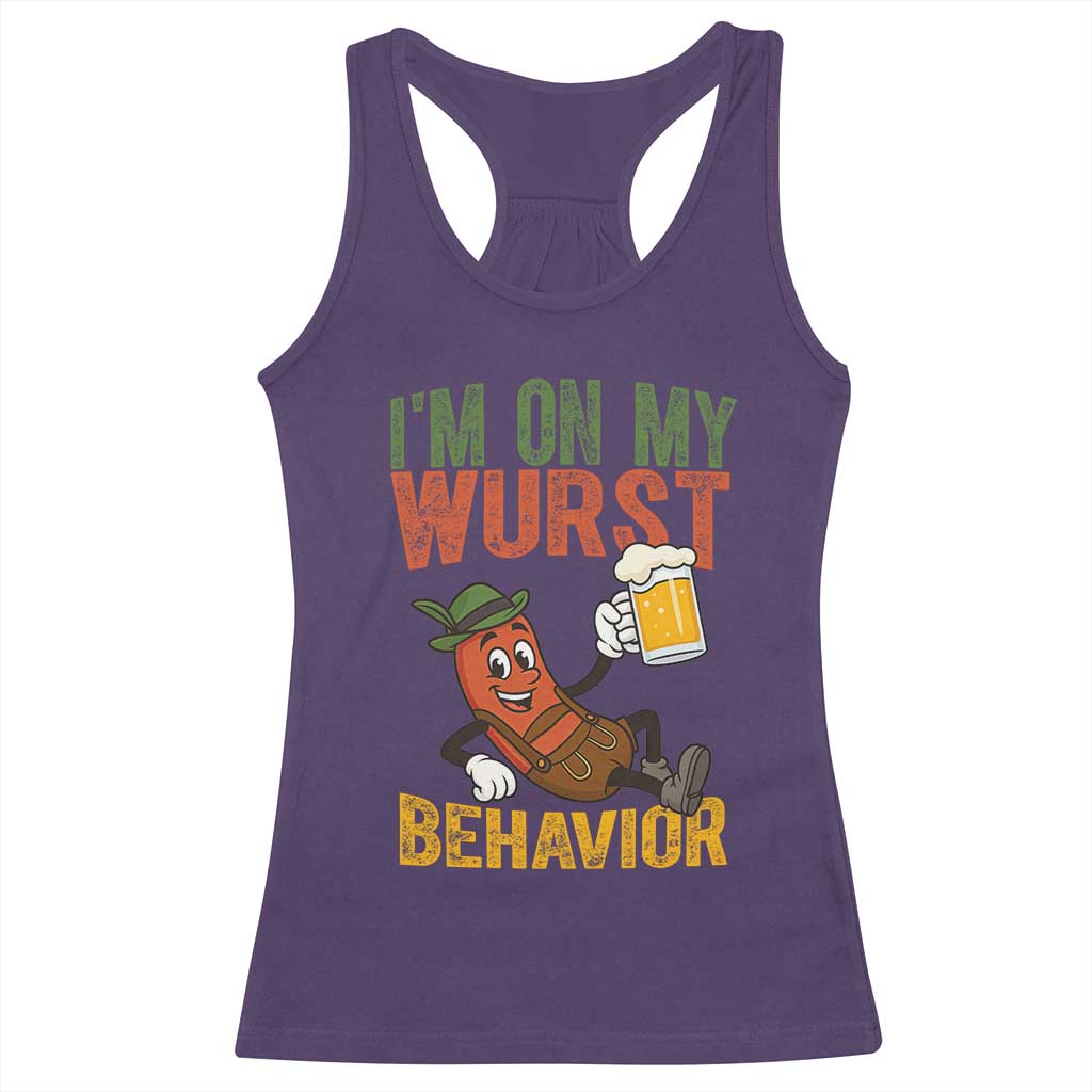 Funny I Am On My Wurst Behavior Racerback Tank Top German Oktoberfest Sausage TS11 Purple Print Your Wear