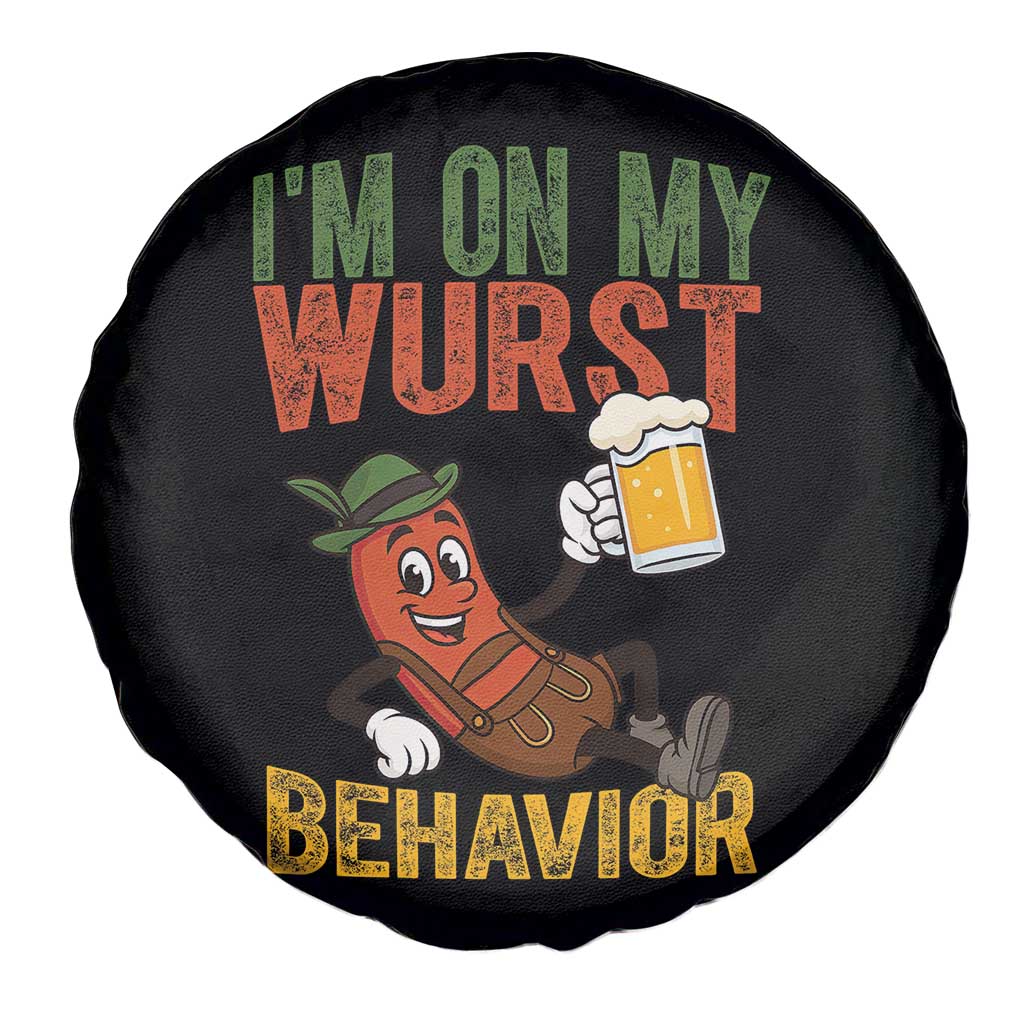 Funny I Am On My Wurst Behavior Spare Tire Cover German Oktoberfest Sausage TS11 Print Your Wear
