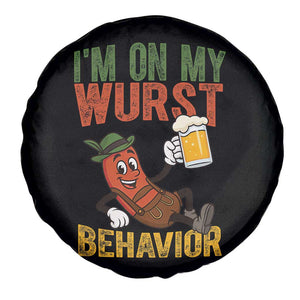 Funny I Am On My Wurst Behavior Spare Tire Cover German Oktoberfest Sausage TS11 Print Your Wear