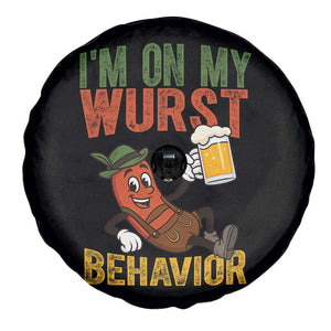 Funny I Am On My Wurst Behavior Spare Tire Cover German Oktoberfest Sausage TS11 Print Your Wear
