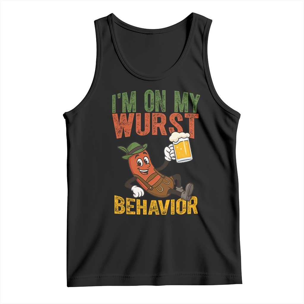 Funny I Am On My Wurst Behavior Tank Top German Oktoberfest Sausage - Print Your Wear
