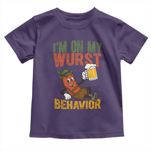 Funny I Am On My Wurst Behavior Toddler T Shirt German Oktoberfest Sausage TS11 Purple Print Your Wear