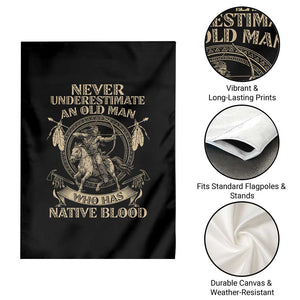 Never Underestimate An Old Man Who Has Native Blood Garden Flag Native American Warrior TS11 Print Your Wear