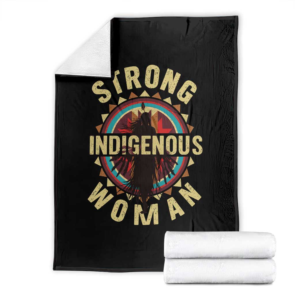 Strong Indigenous Woman Empowerment Throw Blanket Native American TS11 Black Print Your Wear