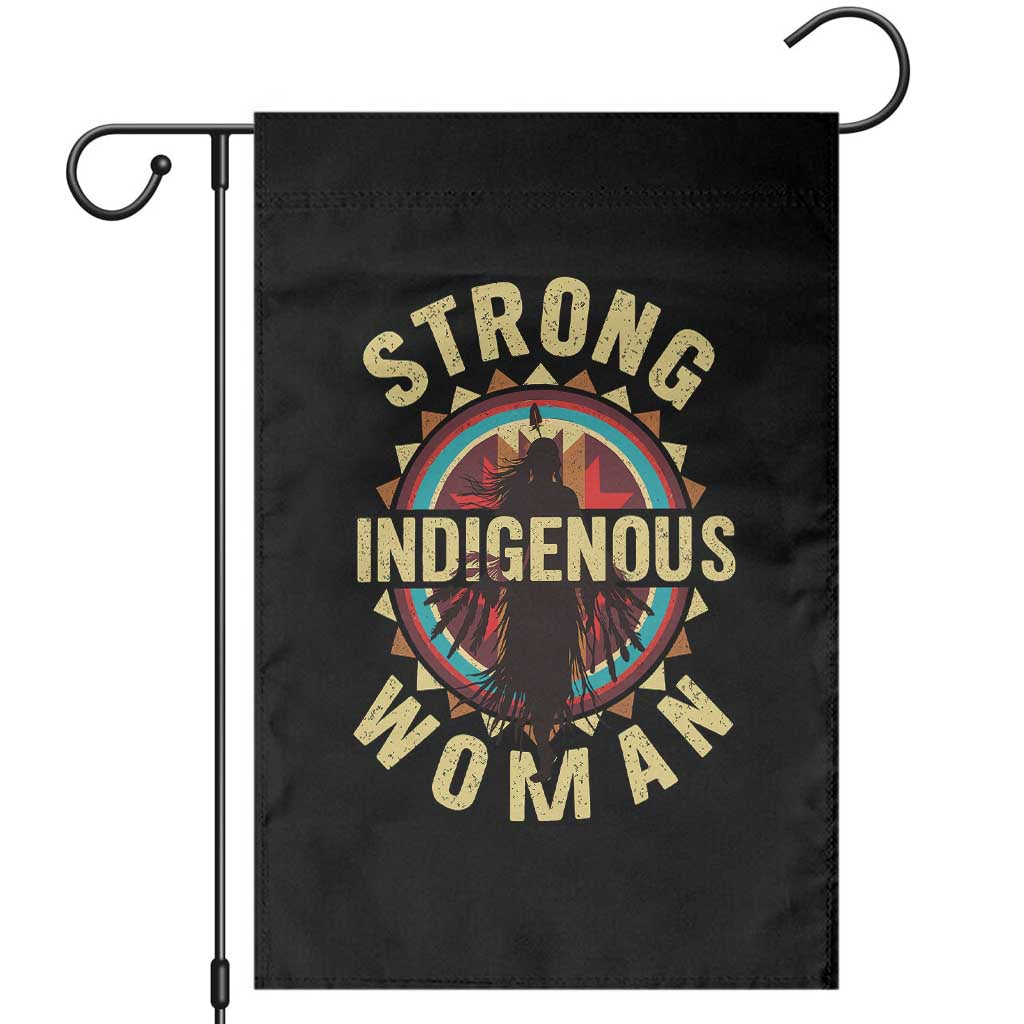 Strong Indigenous Woman Empowerment Garden Flag Native American TS11 Black Print Your Wear