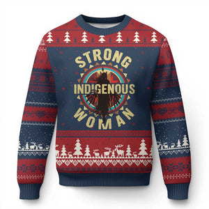 Strong Indigenous Woman Empowerment Ugly Christmas Sweater Native American - Print Your Wear