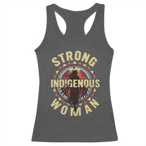 Strong Indigenous Woman Empowerment Racerback Tank Top Native American TS11 Dark Heather Print Your Wear