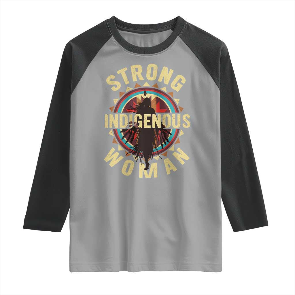 Strong Indigenous Woman Empowerment Raglan Shirt Native American TS11 Sport Gray Black Print Your Wear