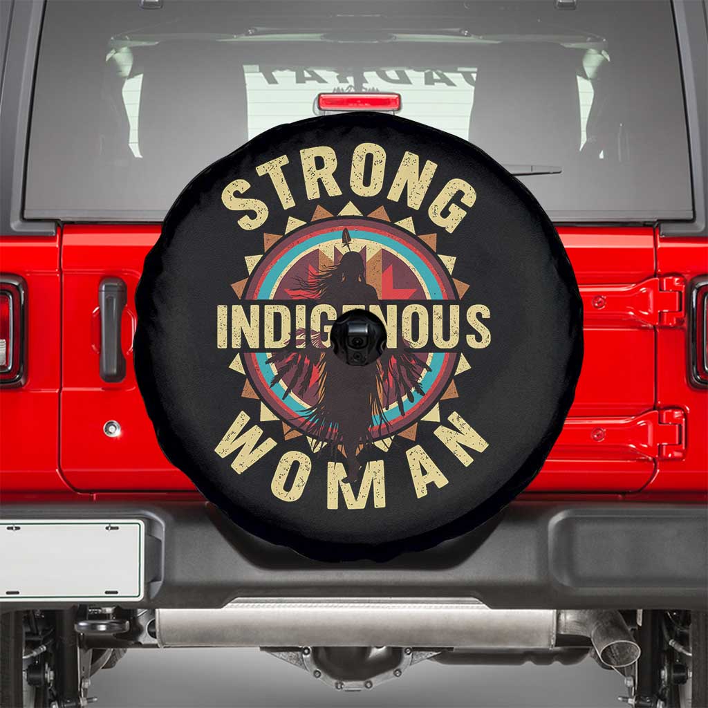 Strong Indigenous Woman Empowerment Spare Tire Cover Native American TS11 Black Print Your Wear