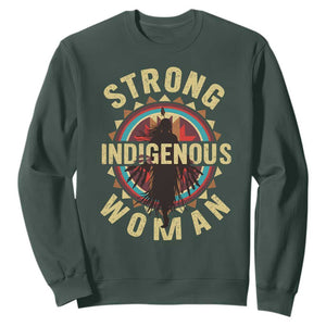 Strong Indigenous Woman Empowerment Sweatshirt Native American TS11 Dark Forest Green Print Your Wear