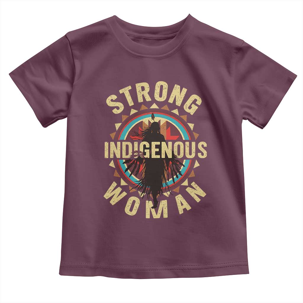 Strong Indigenous Woman Empowerment Toddler T Shirt Native American TS11 Maroon Print Your Wear