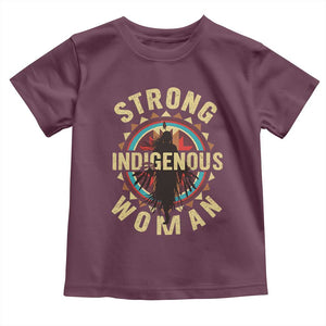Strong Indigenous Woman Empowerment Toddler T Shirt Native American TS11 Maroon Print Your Wear
